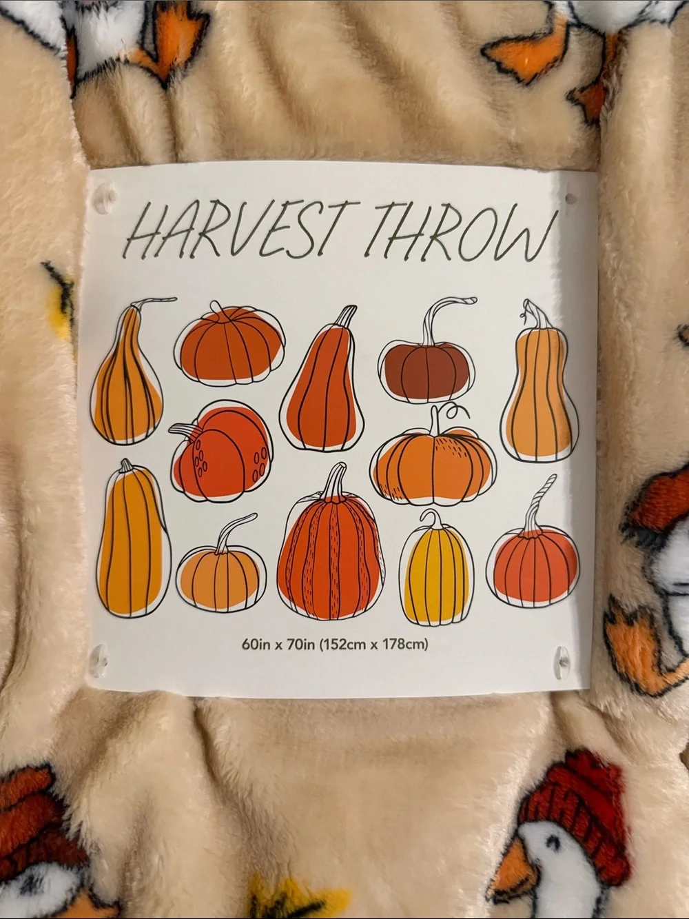 Fall Goose Drinking Coffee Harvest Throw